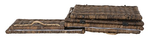 HPM9001B Caden 30" Wicker Storage Trunk, Collapsible for flat storage, Rattan-Sarang Buaya, Coastal for Office, Dorm Room-LivingRoom, Bedroom, Dining Room, Brown