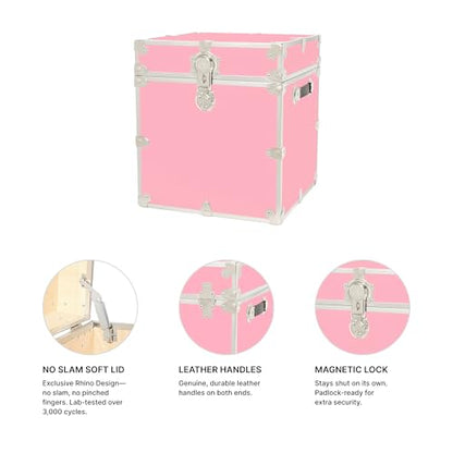 Classic Cube Trunk - Home Storage Box, College Footlocker and Seating - 18"x18"x20", 1500+ lbs Capacity, Many Colors, Soft-Close Lid. USA Made Secure Dorm Furniture & Organization