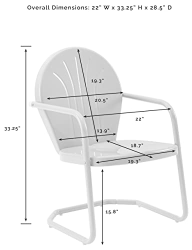 Griffith Outdoor Chair, Retro Metal Patio Chairs for Dining, Porch, Deck, Balcony, Key Lime