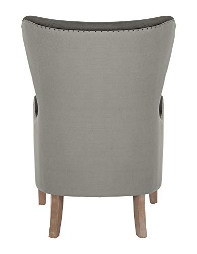 Modern Farmhouse Wingback Chair, Dark Gray/Gray