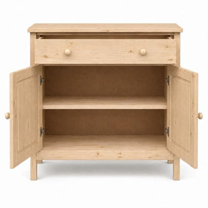 44" Wide Solid Pine Shaker Sideboard Buffet Cabinet — 2 Doors with Adjustable, view 6