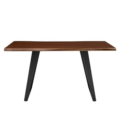 Astound Dining Table 60 Inch Live Edge Acacia Wood Black Walnut Finish Modern Kitchen Room Entertaining Home Furniture Quality Stylish Elegant Durable Refined