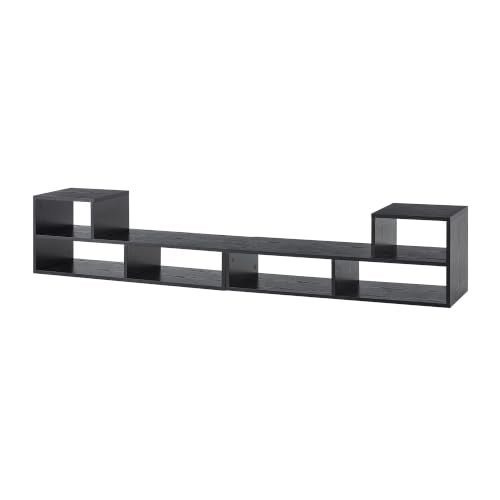 Modular TV Stand with Open Storage, Adjustable Media Console, Black, view 6