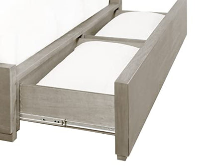 Solid Wood Footboard-Storage Bed, Queen, Oxford - Mineral