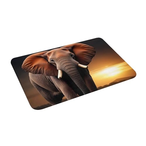 Elephant sunset non slip indoor door mat, view 5