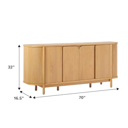 Ezra 70" Curved Sideboard Cabinet - Natural