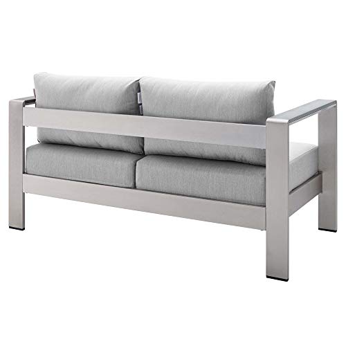 Shore Aluminum 3 Piece Outdoor Patio Furniture Set | Weatherproof | Sunbrella Cushions | Sofa, Loveseat, Coffee Table