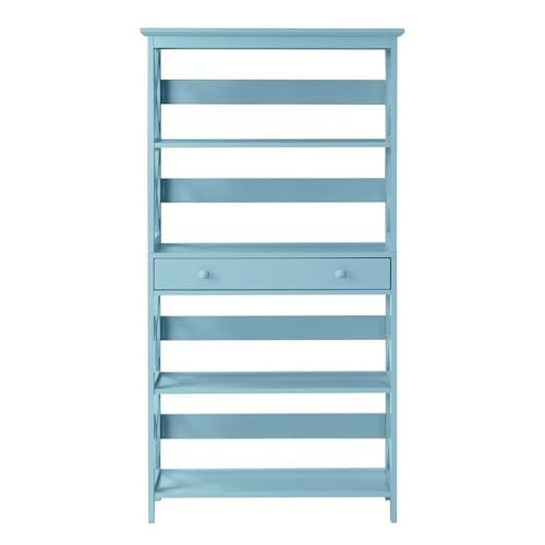 Oxford 5 Tier Bookcase with Drawer, Sea Foam
