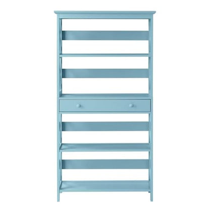 Oxford 5 Tier Bookcase with Drawer, Sea Foam