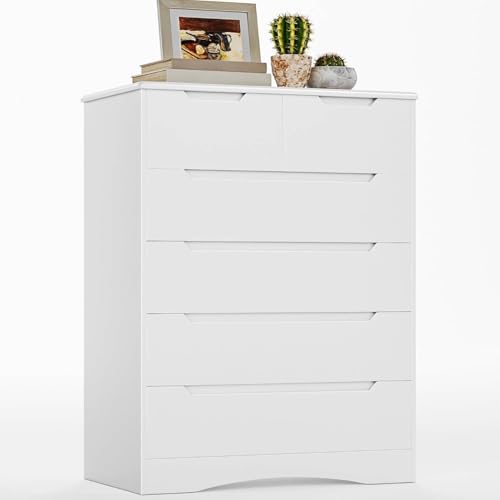 Tall 6 Drawer Dresser, White Bedroom Chest of Drawers Cabinet, view 4