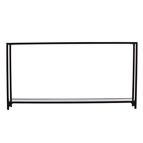 Bergen Narrow Metal Console Table, Dining Room With Open Concept Living Space Glam Style Powder-Coated Iron, Black