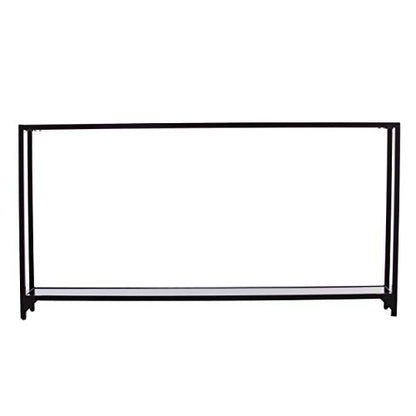 Bergen Narrow Metal Console Table, Dining Room With Open Concept Living Space Glam Style Powder-Coated Iron, Black