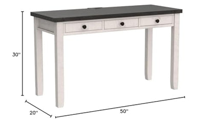 Jofran Madison County Solid Pine Wood Farmhouse Desk with USB Charging, view 4