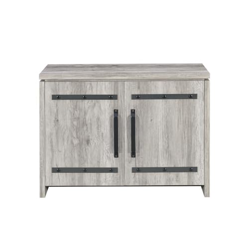 Grey Driftwood 2 Door Accent Cabinet