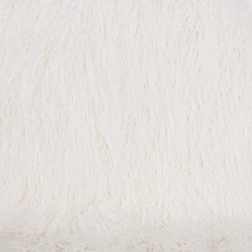 Julia Chic Accent Chair, White Faux Fur and Gold Legs
