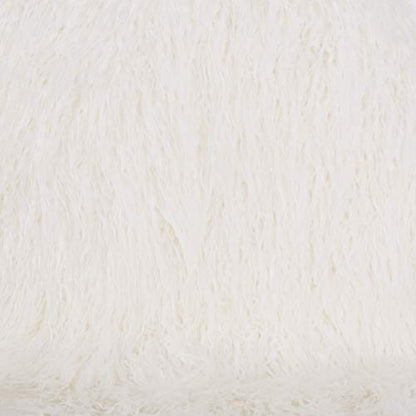 Julia Chic Accent Chair, White Faux Fur and Gold Legs