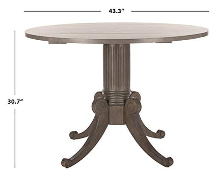 SAFAVIEH Furniture - Forest Drop Leaf Dining Table - Grey Wash - Solid Wood - Farmhouse Drop Leaf Design - Seats 4 - Ideal for Dining Room, Kitchen, 43.3"W x 43.3"D Open (DTB1000C)
