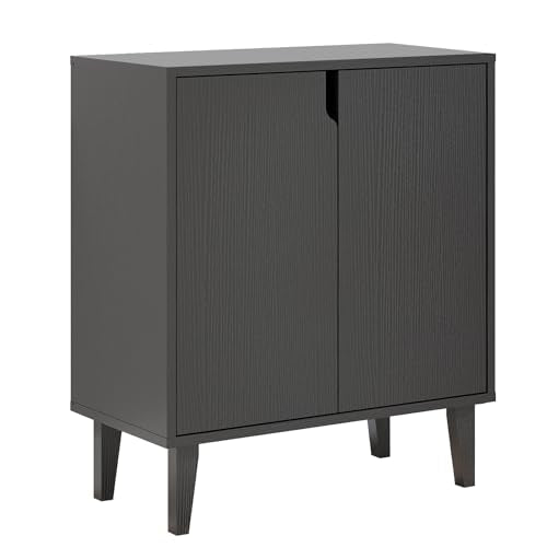 2 Door Kitchen Buffet Storage Cabinet Accent Console Table for Kitchen Dining Living Room Hallway Office (Black)