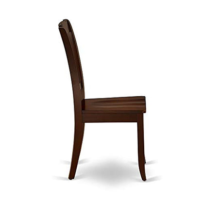 DAC-MAH-W Danbury Dining Room Chairs - Slat Back Solid Wood Seat Chairs, Set of 2, Mahogany