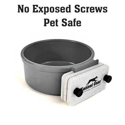 Dog Crate Water Bowl No Spill, 20oz Food-Grade Polypropylene Feeder (Grey), view 5