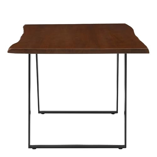 Astound Dining Table 60 Inch Live Edge Acacia Wood Black Walnut Finish Modern Kitchen Room Entertaining Home Furniture Quality Stylish Elegant Durable Refined