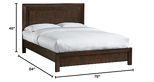 Solid Wood Platform Bed, King, Element - Chocolate Brown