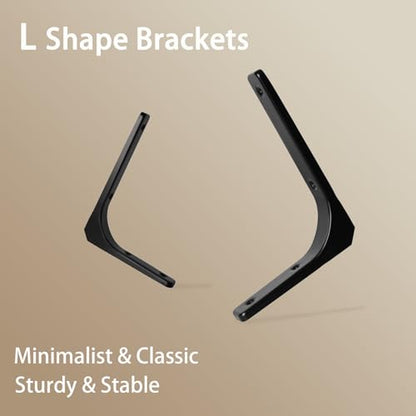 Long Wall Shelves, 31.5 Inch Wall Mounted Shelves Set of 2, Easy-to-Install, Floating Storage Ledges with Sturdy Metal Brackets for Living Room, Bathroom, Bedroom, Kitchen, Natural