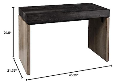 Hapsford Writing Desk - Transitional Design, Black Iron and Wood - Ideal for Home Office, Bedroom (HO1142637)