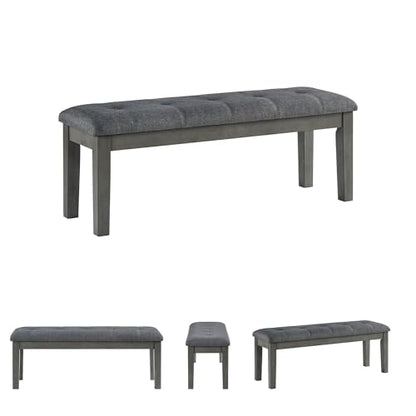 Signature Design by Ashley Hallanden Collection 50" Cushioned Dining Bench, Textural Fabric with Solid Wood Legs, Contemporary Two-Tone Gray Finish for Kitchens and Dining Rooms