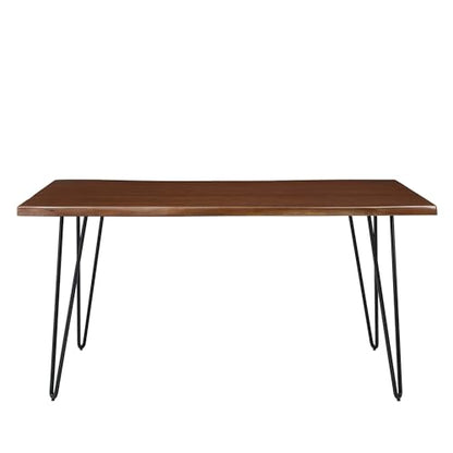 Henley Dining Table 60 Inch Live Edge Acacia Wood Black Walnut Finish Modern Kitchen Room Entertaining Home Furniture Quality Stylish Elegant Durable Refined