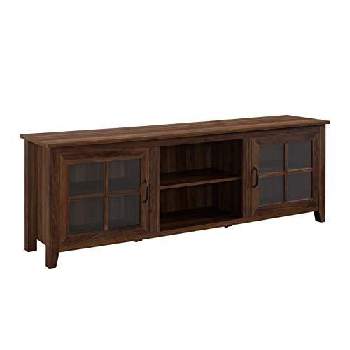 Portsmouth Classic 2 Glass Door TV Stand for TVs up to 80 Inches, 70 Inch, Dark Walnut