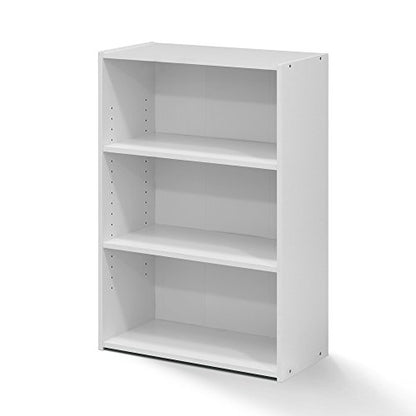 WRIGHT Book Shelf, 3-Tier Modern Bookshelf, Bookcase with Closed Back, 11.6" x 24.5" x 35.3", for Living Room, Bedroom, Home Office, Soft White