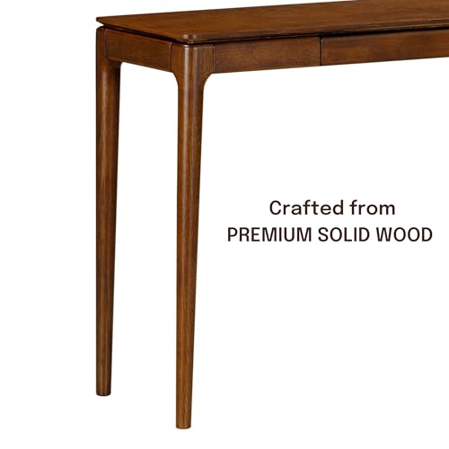 Mingle 47-Inch Console Table, Modern Solid Wood Entryway Table with Hidden Drawer, Waterproof & Heat Resistant, Narrow Table for Hallway, Living Room & Foyer, Dark Walnut