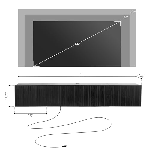 Floating TV Stand Wall Mounted, view 3