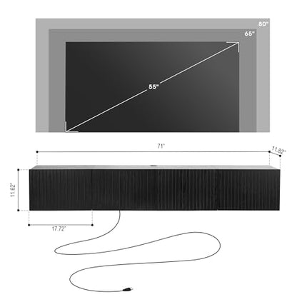 Floating TV Stand Wall Mounted, view 3