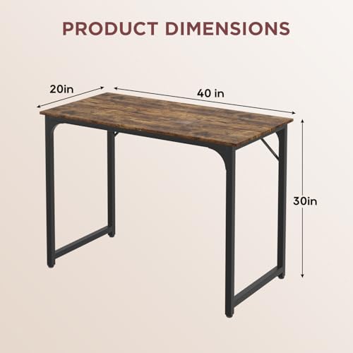 PayLessHere | 39 Inch Computer Desk | Brown | Sturdy Office Desk, view 4