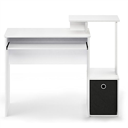Econ Multipurpose Home Office Computer Writing Desk, White/Black, view 6