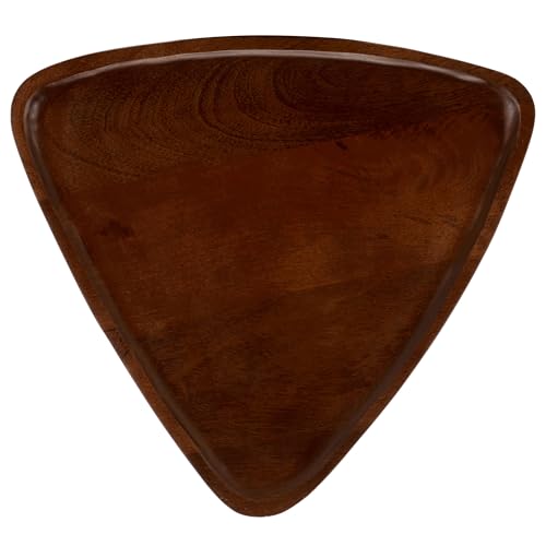 SAFAVIEH Furniture - Kristel Drink Table - Brown & Silver & Black Marble - Pedestal Side Table - Triangle Tray Top - Fully Assembled - Ideal for Living Room, 12" W x 11.5" D x 24" H (ACC3276A)