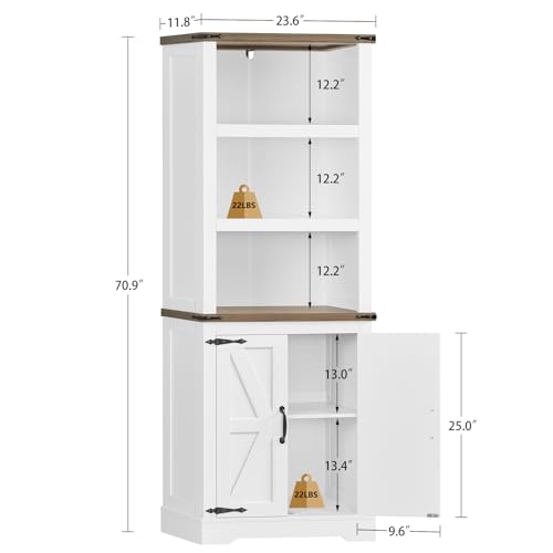 70.9in Tall Storage Cabinet with Adjustable Shelves, view 3