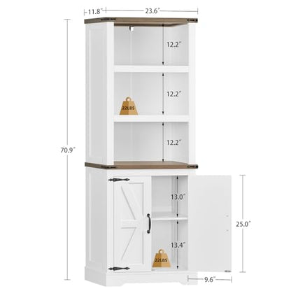 70.9in Tall Storage Cabinet with Adjustable Shelves, view 3