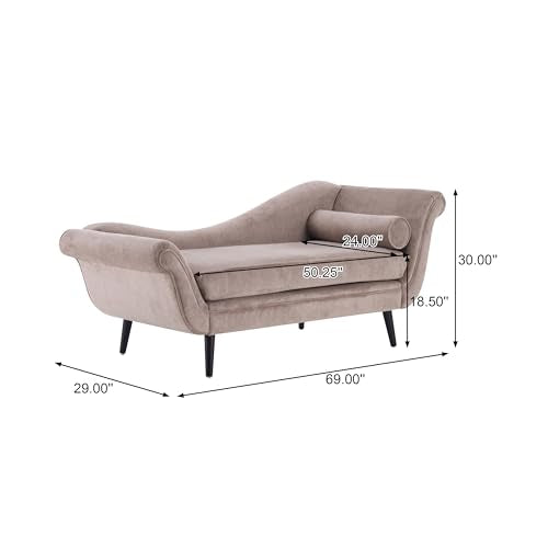 Willer Velvet Upholstered Chaise Lounge Chair Indoor, view 3