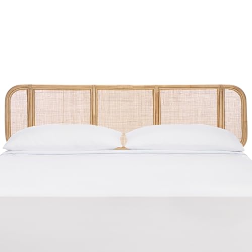 SAFAVIEH Furniture, Takuma King Headboard, Natural, Rattan & Solid Wood, view 2