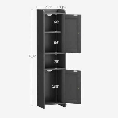 Bathroom Cabinet with 2 Doors, 7.3 x 9.8 x 40.4 Inches, view 4