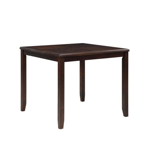 New Classic Furniture Gia Wood and Polyester Fabric 48" Counter Dining Room Table Set for 4 - Brown Cherry