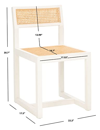 Safavieh Home Bernice White and Natural Cane Dining Chair