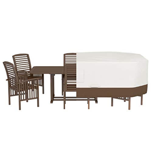 Patio Furniture Cover, Waterproof, Anti-UV, Wind Resistant, X-Large, Durable, Beige/Tan, 130" x 84"