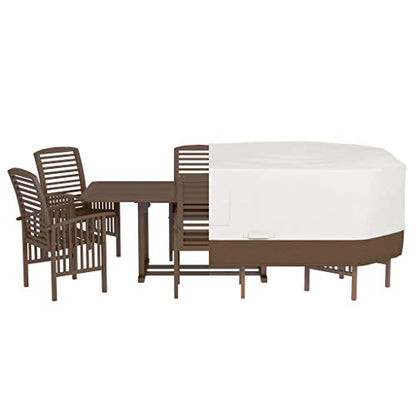 Patio Furniture Cover, Waterproof, Anti-UV, Wind Resistant, X-Large, Durable, Beige/Tan, 130" x 84"