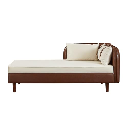 Modern Comfort Chaise Lounge, Deep-Seat Sofa with Velvet & Wood Frame, view 8