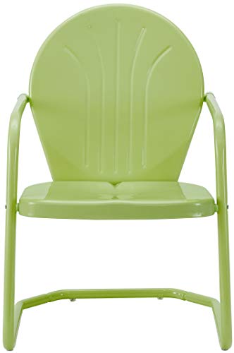 Griffith Outdoor Chair, Retro Metal Patio Chairs for Dining, Porch, Deck, Balcony, Key Lime
