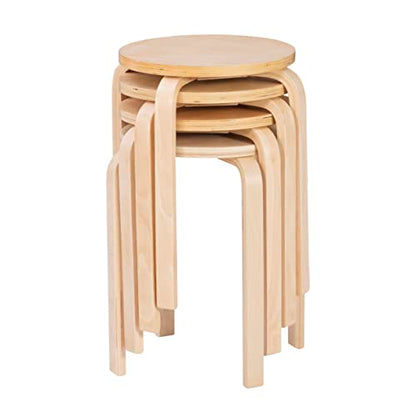 Jenna Natural Round 17" Stacking Stool Set of 4 (1771NAT-04-AS-U)